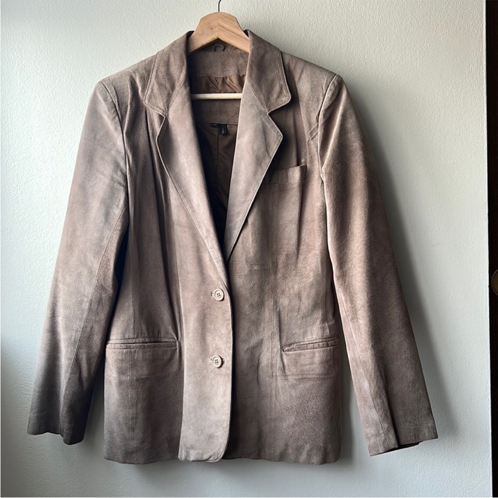 Vintage Women's Suede Tan Blazer Size 12